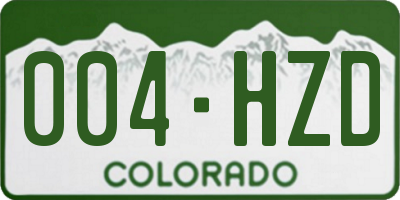 CO license plate 004HZD