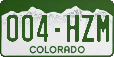 CO license plate 004HZM