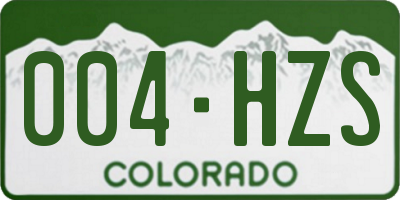 CO license plate 004HZS