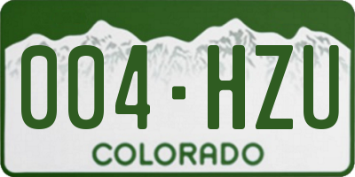 CO license plate 004HZU