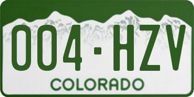 CO license plate 004HZV
