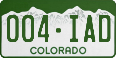 CO license plate 004IAD