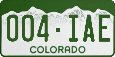 CO license plate 004IAE