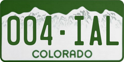 CO license plate 004IAL