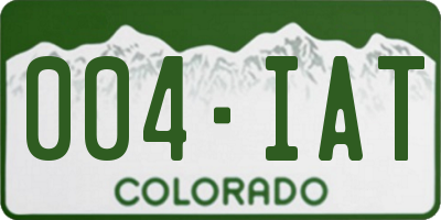 CO license plate 004IAT