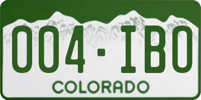 CO license plate 004IBO