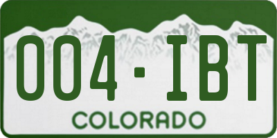 CO license plate 004IBT