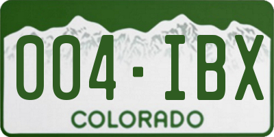 CO license plate 004IBX
