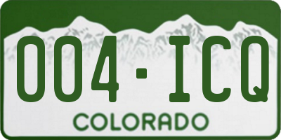 CO license plate 004ICQ