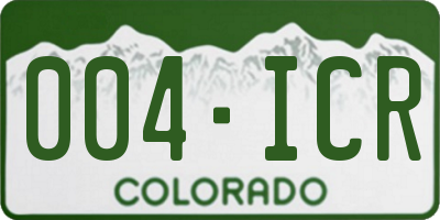 CO license plate 004ICR