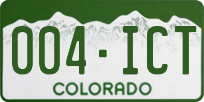 CO license plate 004ICT