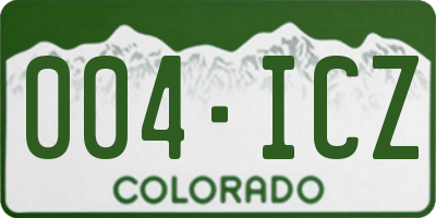 CO license plate 004ICZ