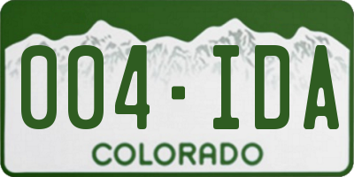CO license plate 004IDA