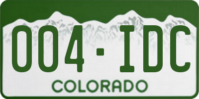 CO license plate 004IDC