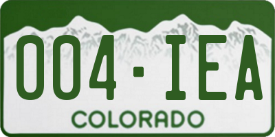 CO license plate 004IEA
