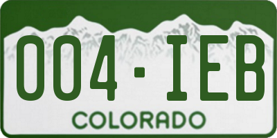 CO license plate 004IEB