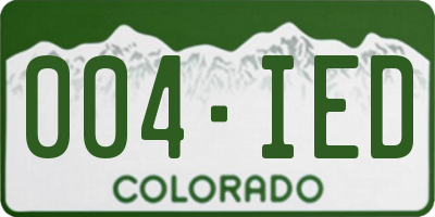 CO license plate 004IED