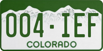CO license plate 004IEF