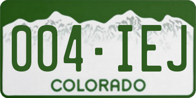 CO license plate 004IEJ