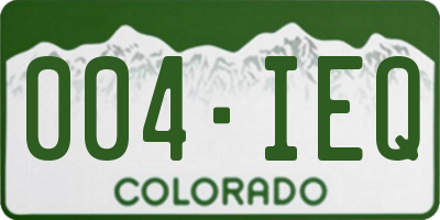 CO license plate 004IEQ