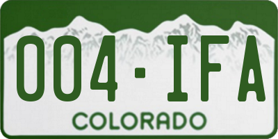 CO license plate 004IFA