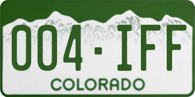 CO license plate 004IFF