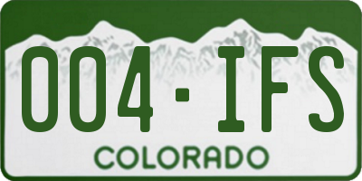 CO license plate 004IFS