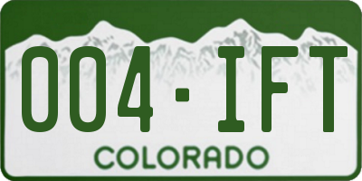 CO license plate 004IFT