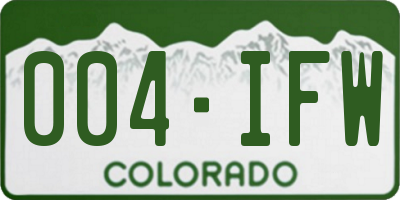 CO license plate 004IFW