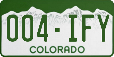 CO license plate 004IFY