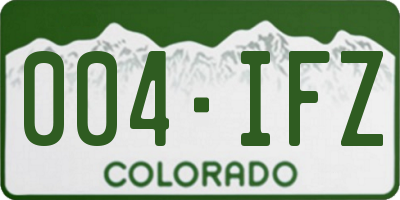 CO license plate 004IFZ
