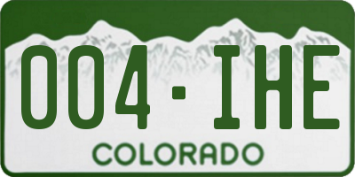 CO license plate 004IHE