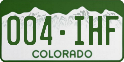 CO license plate 004IHF