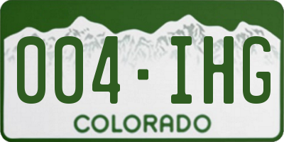 CO license plate 004IHG