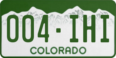 CO license plate 004IHI