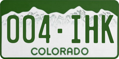 CO license plate 004IHK