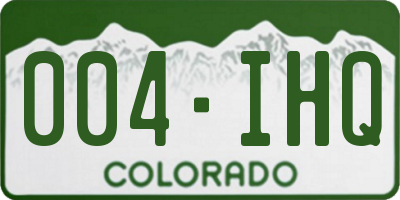 CO license plate 004IHQ