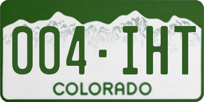 CO license plate 004IHT