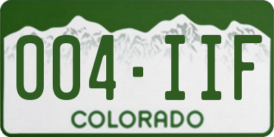 CO license plate 004IIF