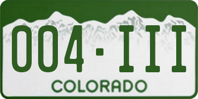 CO license plate 004III