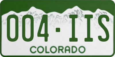 CO license plate 004IIS