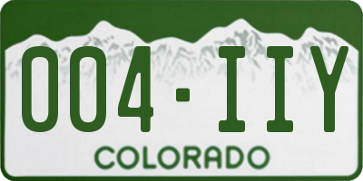 CO license plate 004IIY