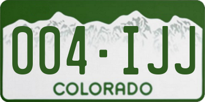 CO license plate 004IJJ