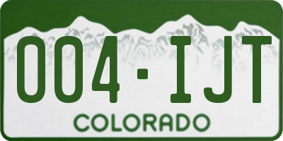 CO license plate 004IJT