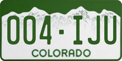 CO license plate 004IJU