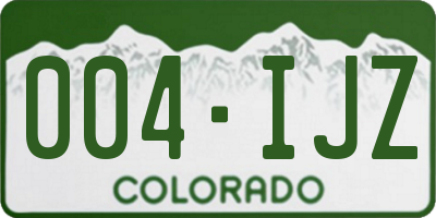 CO license plate 004IJZ