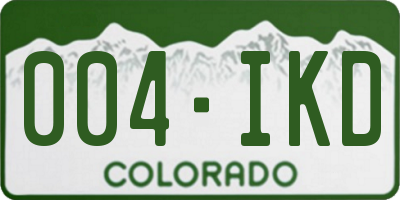 CO license plate 004IKD