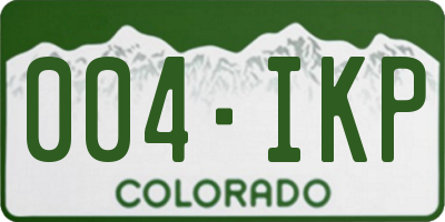 CO license plate 004IKP