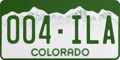 CO license plate 004ILA