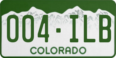 CO license plate 004ILB
